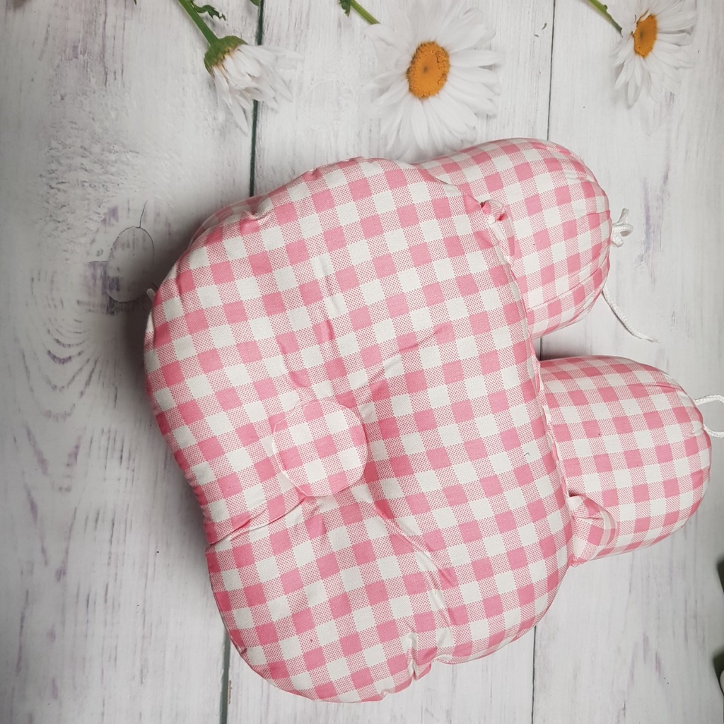 Gối chặn bông cho trẻ sơ sinh kèm gối chống méo đầu màu kẻ sọc