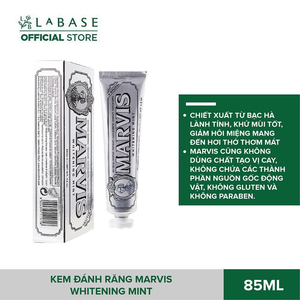 Kem đánh răng Marvis Whitening Mint Tuýp 85ml
