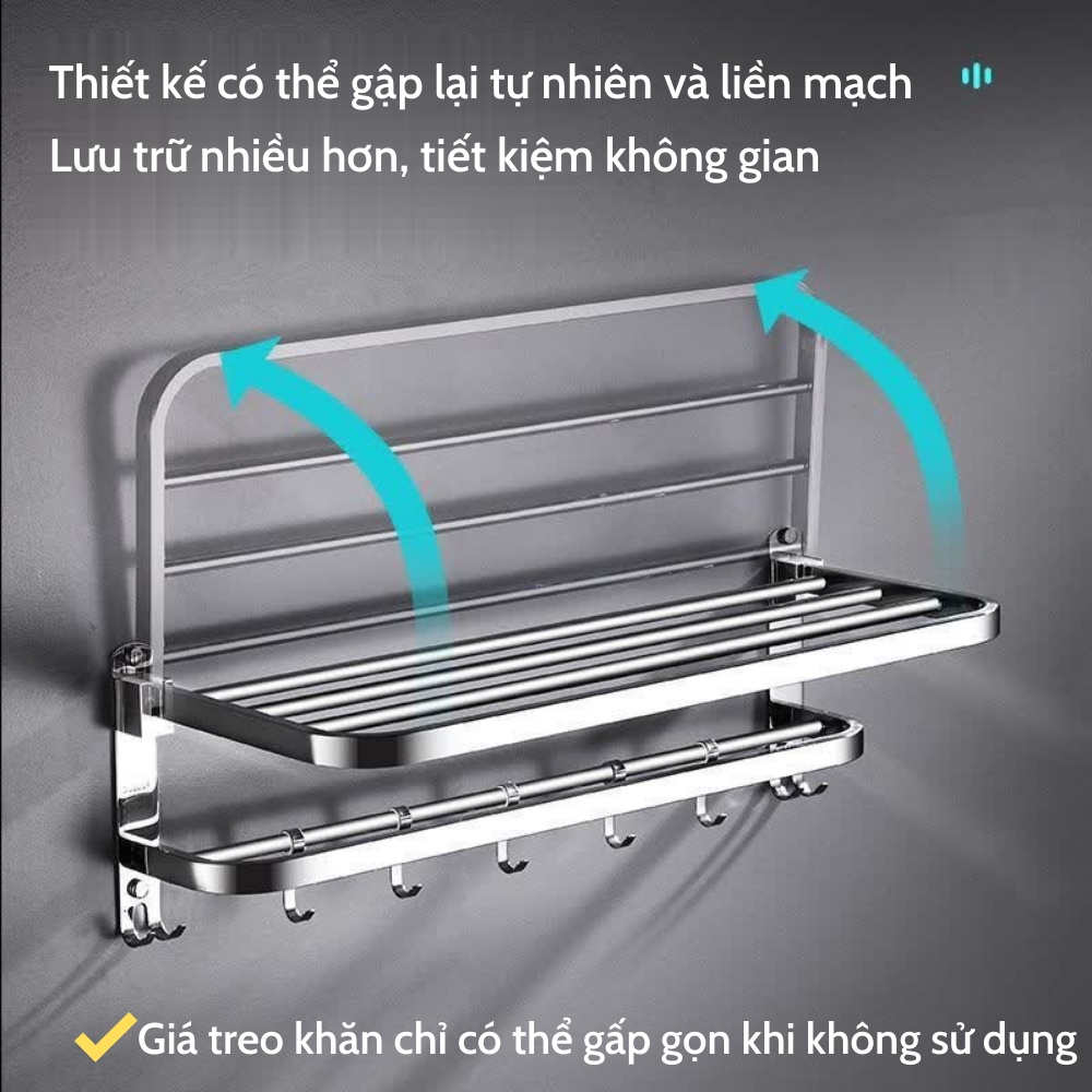 Kệ Nhà Tắm, Giá Treo Khăn Nhà Tắm Để Đồ Dùng Inox Đa Năng Gắn Tường ATILA SHOP