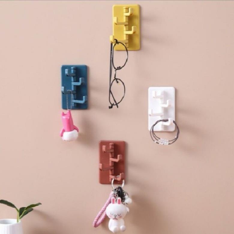 [FREE SHIP]MÓC NHỰA TREO 4 NHÁNH XOAY DÁN TƯỜNG GIÁ RẺ