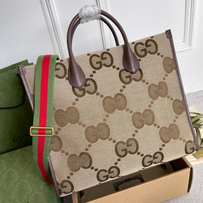 Túi xách nữ Gucci GC tote size 31 da thật phối vải dệt hàng vip 1-1