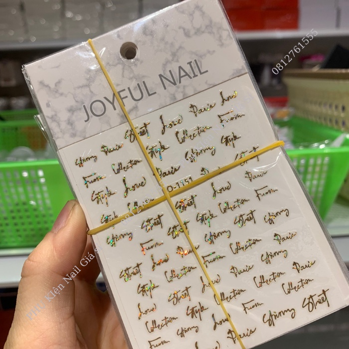 Sticker  chữ kí vàng Jo-1151