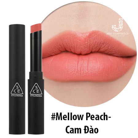 [Chính Hãng] Son 3CE Slim Velvet Lip Color Màu Mellow Peach - Màu Hông Cam Đào