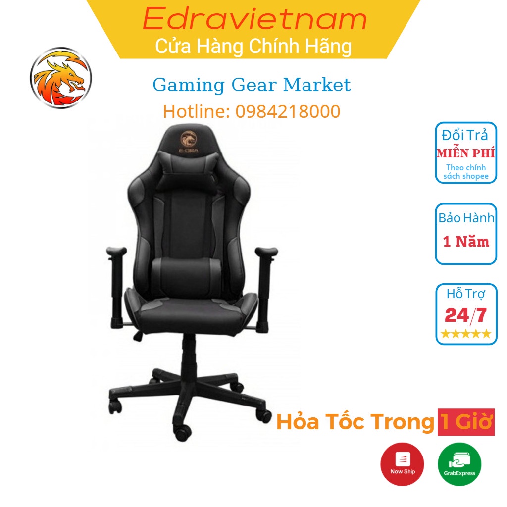 Ghế Gaming E-Dra Mars EGC202 - Ghế chơi game cao cấp - Bọc da cao cấp PU dễ dàng lau chùi sạch sẽ - Bảo hành 12 tháng