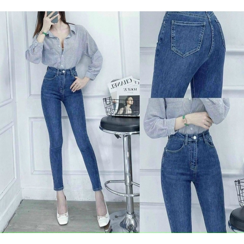 Quần jeans skinny xanh đậm basic
