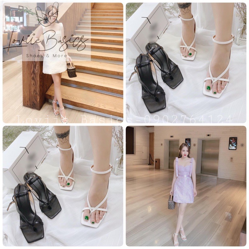 SANDAL CAO GÓT LOVIIE BASICS QUAI MẢNH - GIÀY CAO GÓT SANDAL GÓT NHỌN DÂY CHÉO THỜI TRANG G200522