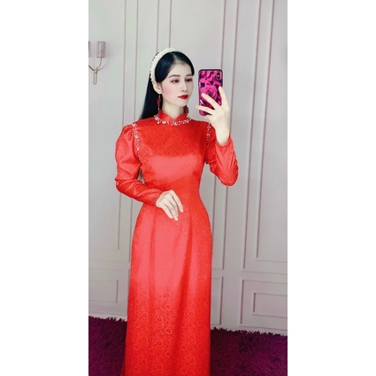 ÁO DÀI CƯỚI FULL SIZE S/M/L/XL ( ảnh tự chụp 100%)