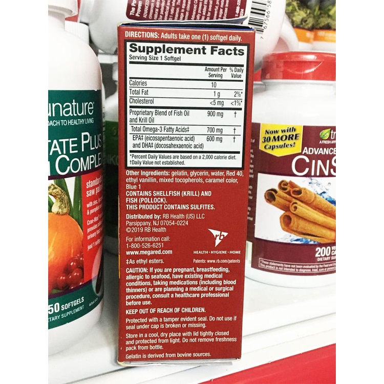 Dầu tôm hỗ trợ sức khỏe toàn diện Schiff MegaRed Advanced Extra Strength 900mg 40 Softgels