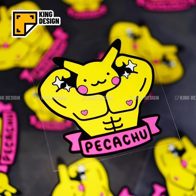 Miếng Dán Phản Quang Chống Thấm Nước Họa Tiết Hoạt Hình Pikachu Vui Nhộn Trang Trí Xe Hơi