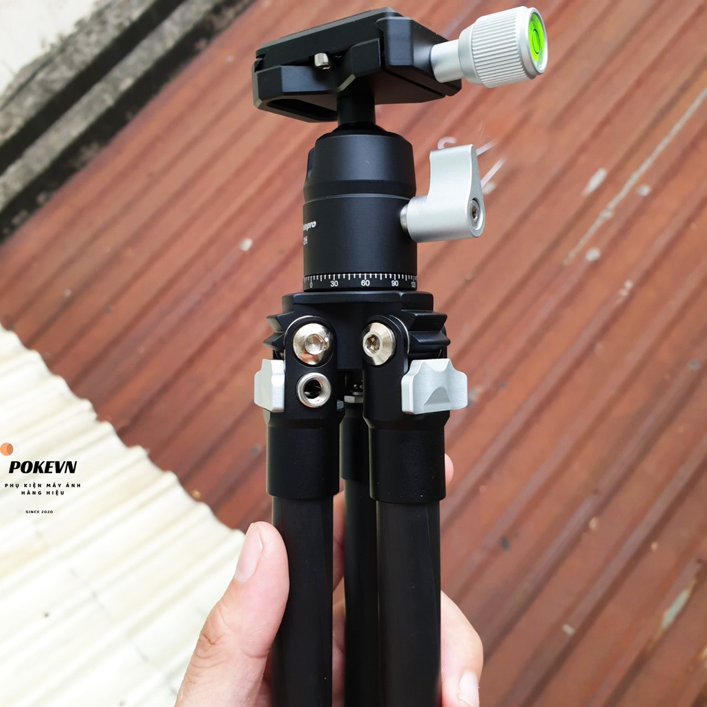 Tripod Fotopro P-2 MINI CARBON, chân máy ảnh chuyên nghiệp chụp sản phẩm tải 5kg- siêu nhẹ