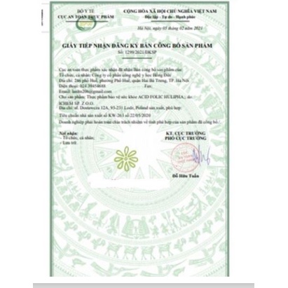 Acid Folic .Dùng cho Phụ nữ chuẩn bị mang thai, 3 tháng đầu thai kỳ, cho con bú
