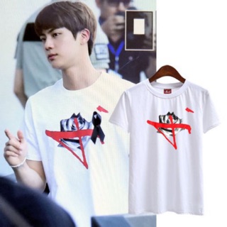 (Tặng ảnh BTS)Áo BTS Jin hoa hồng
