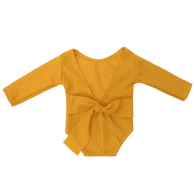 Bộ Áo Liền Quần Dài Tay Hở Lưng Dùng Chụp Ảnh Cho Bé Sơ Sinh