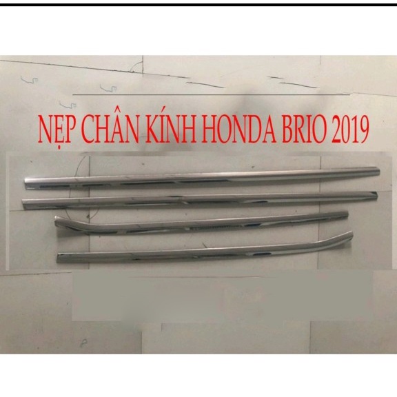 Nẹp Chân Kính, Viền Cong Kính Inox Cho Xe Honda Brio 2018 2019 2020 2021