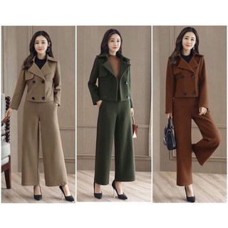 Bộ đồ cổ vest quần ống rộng BDNL04