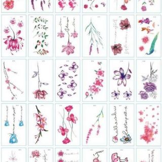 💋 Set 75 hình xăm dán hình hoa siêu đẹp ( 30 tấm )