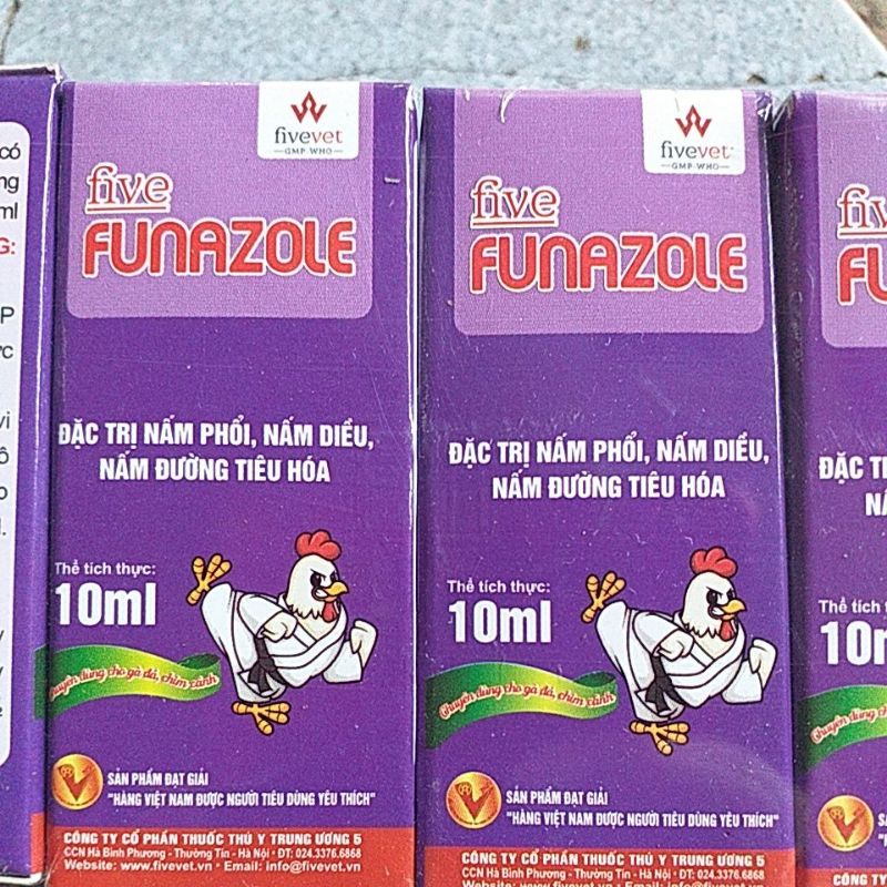 4 lọ 10ml funazole đặ.c tr.ị nấm phổi nấm diều, nấm đường tiêu hóa cho gia cầm gà đá, chọi chim, thú y pet