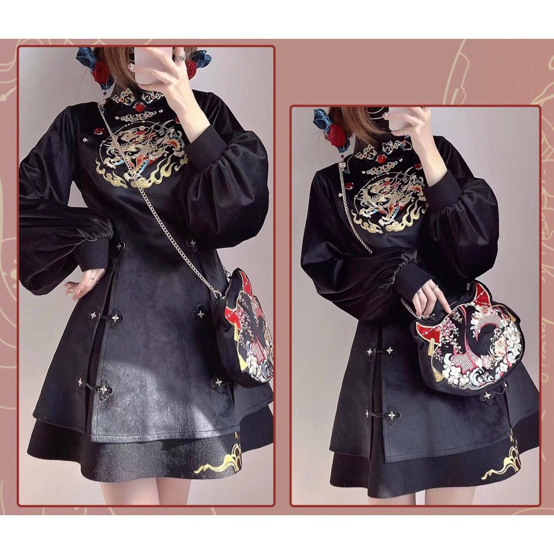 YAS0576-Váy sườn xám tết phong cách trung hoa