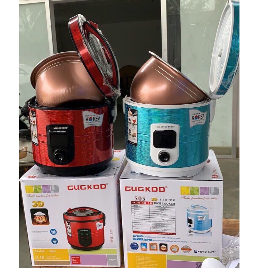 Nồi cơm điện Cuckoo 2 lít Hàn Quốc GK208 - Lòng niêu đỏ ánh kim [ Bảo hành 12 tháng ]