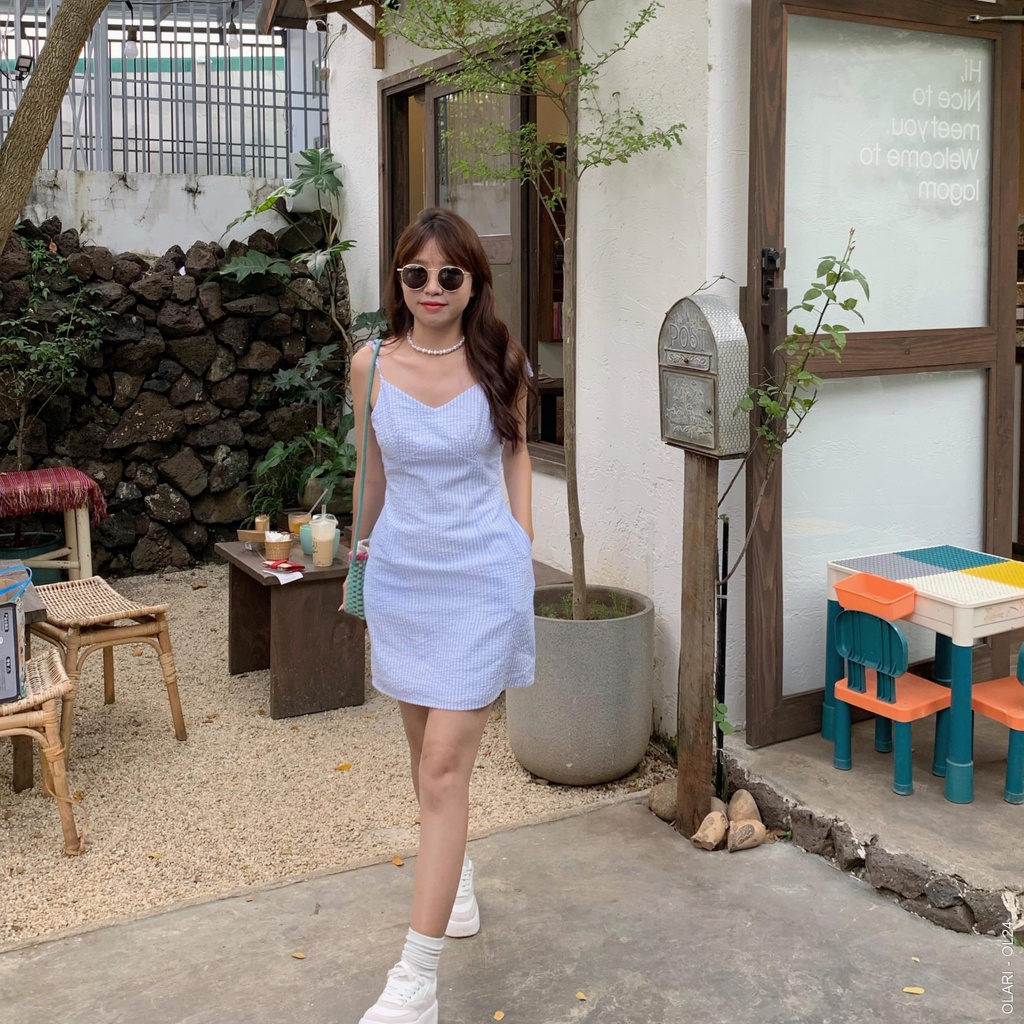 Đầm Nữ 2 Dây Mảnh OLARI Dáng A Có Túi - OL24 - Nabi Dress