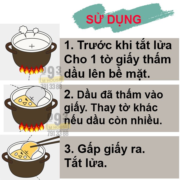 Combo 12 Giấy Thấm Dầu Mỡ Thực Phẩm 20cm