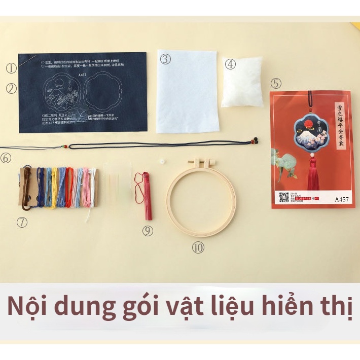 Mặt dây chuyền thêu thủ công hình cánh hoa xinh xắn