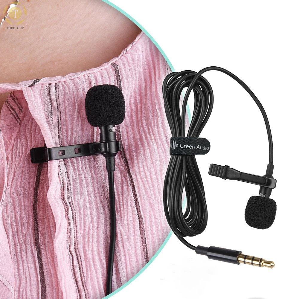 Shipped within 12 hours】 Mini Clip-on Lavalier Microphone Lapel Condenser Mic with 3.5mm Plug Compatible with iPhone iPad Android Smartphone DSLR Camera PC Laptop Microphone [TO]