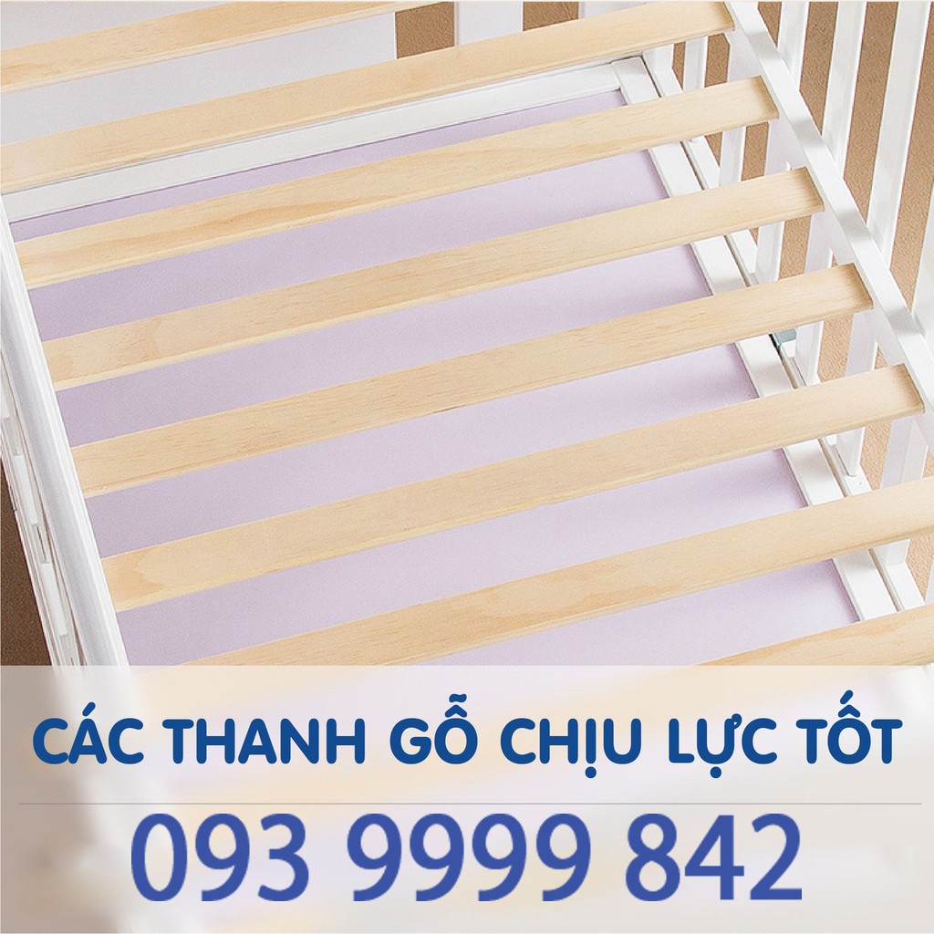 Nôi cũi UMOO 3 chức năng cho bé - Bập bênh - Hạ sàn - Đẩy UM0861