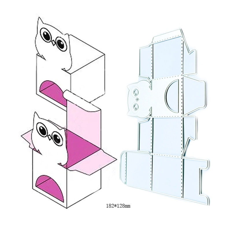 Khuôn Cắt Giấy Kim Loại Hình Cú 3D Dễ Thương