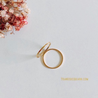 Nhẫn TITAN Vàng Trơn Bản Mỏng 1mm