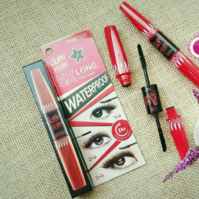 Mascara Nối Mi 2 Đầu Sivanna Colors Super Model 5X Long Deep Black Waterproof.