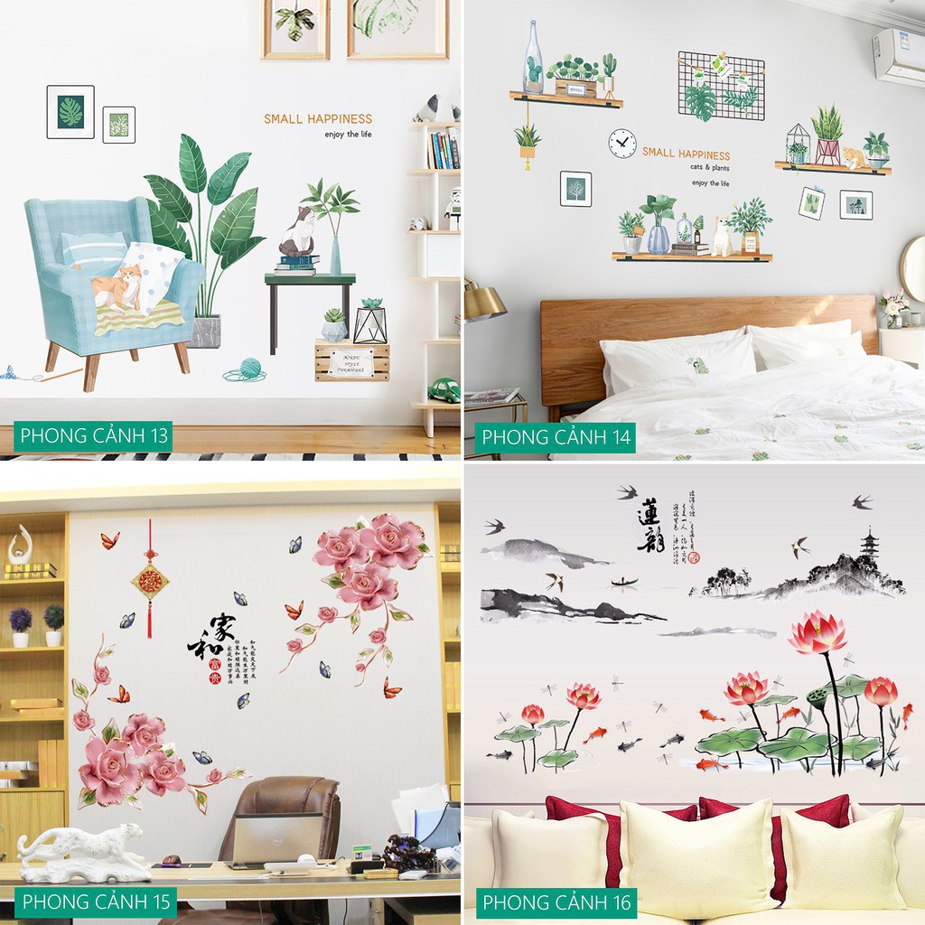 [19 MẪU] Decal tranh dán tường trang trí decor phòng khách hoặc phòng ngủ