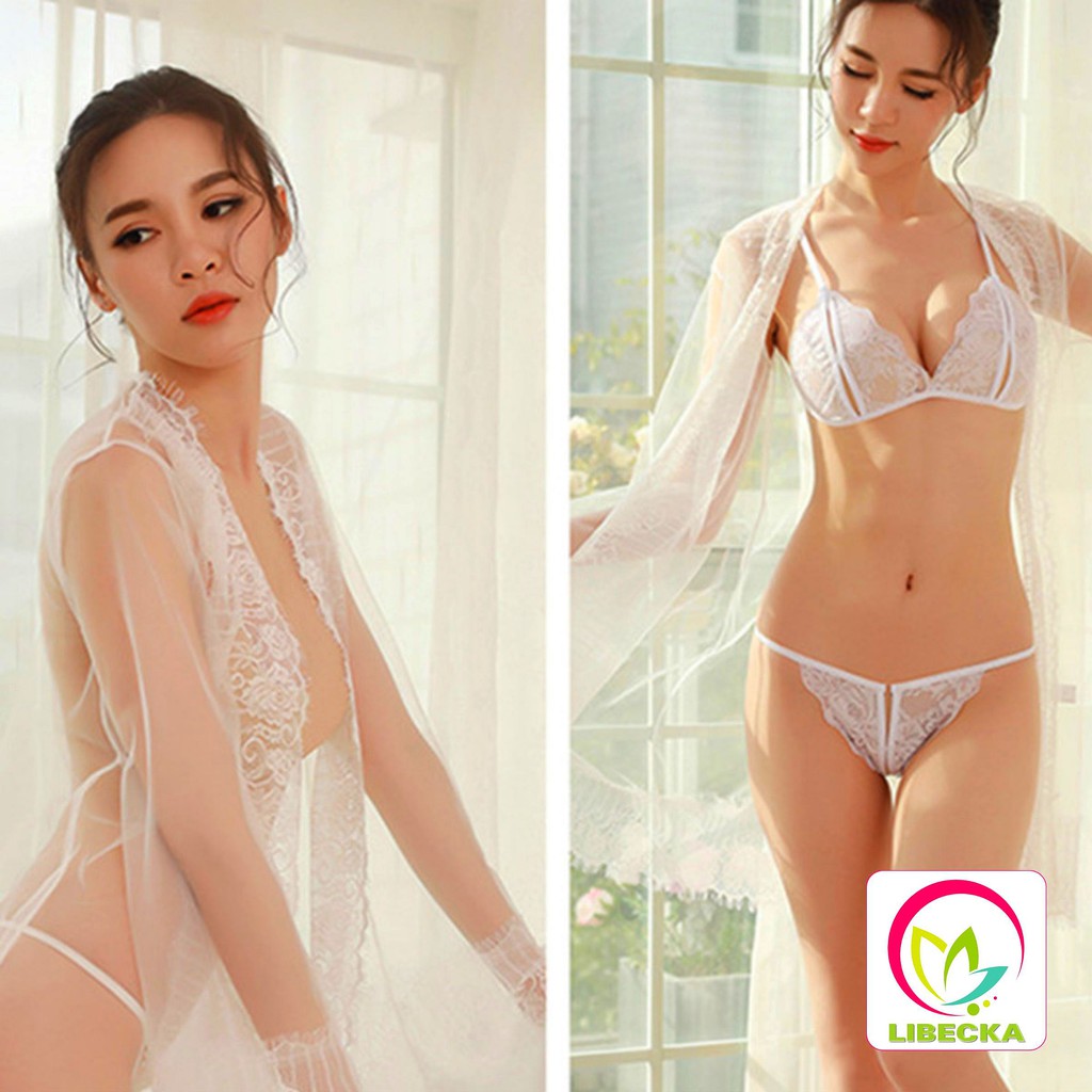 Váy ngủ đẹp dễ thương Voan mềm mỏng Sexy gợi cảm xuyên thấu quyến rũ phong cách Hàn Quốc giá rẻ LIBECKA VAN41