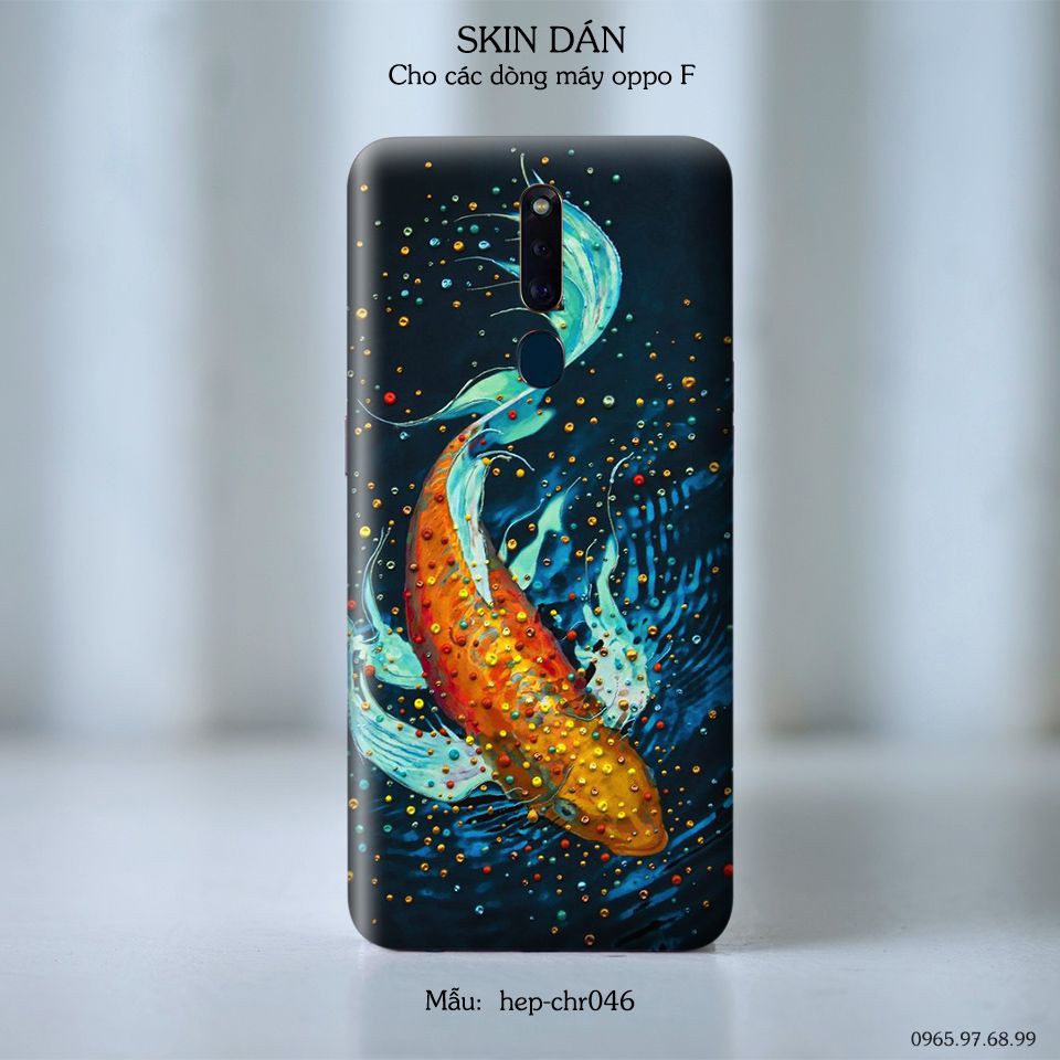 Skin dán cho các dòng điện thoại Oppo F5 - F7 - F9 - F11 in hình cá chép cực đẹp