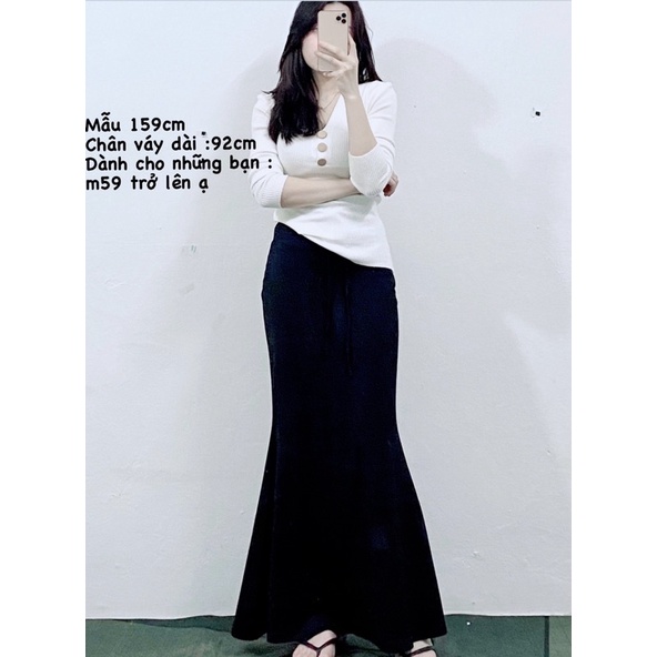 Chân váy đuôi cá dáng dài loe rộng - phong cách ulzzang Hàn Quốc [Ảnh và video ship tự chụp] | BigBuy360 - bigbuy360.vn