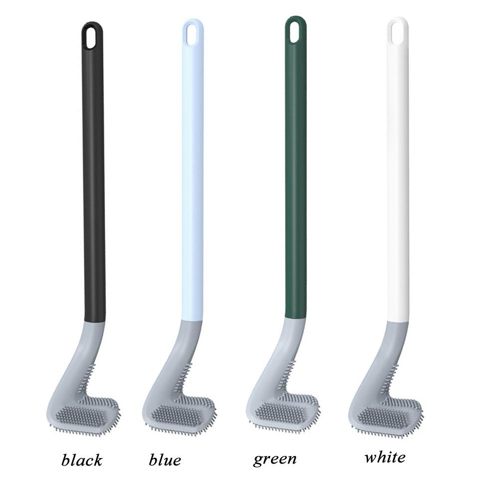 PISTA Bàn Chải Cọ Rửa Toilet Bằng Silicone Cán Dài Tiện Lợi