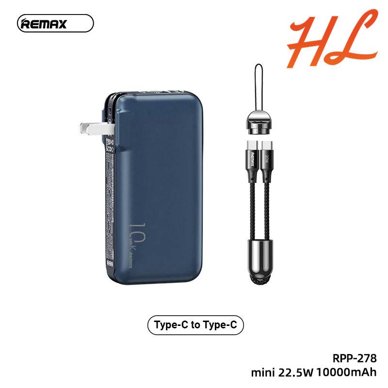Pin Sạc Dự Phòng 10000Mah Remax RPP-278 - Sạc Nhanh QC3.0, PD20W - Nguồn AC Sạc Trực Tiếp 220V - BH 1 Năm - Hưng Long PC