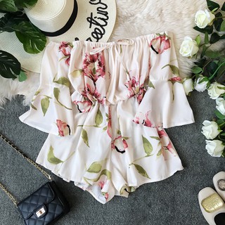 Ảnh Thật - Bộ jumpsuit hoa chất mát hàng đẹp