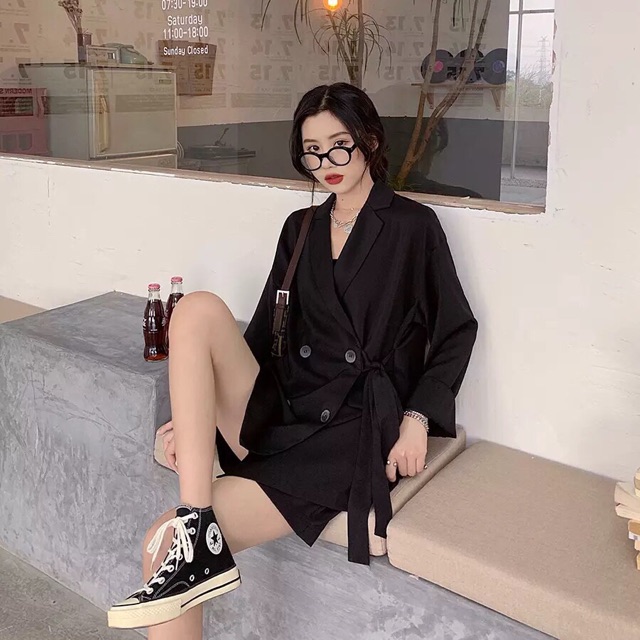 SET ÁO KHOÁC BLAZER 🎀[Có Ảnh Thật]🎀 CAO CẤP THẮT DÂY 1 BÊN ✨ PHONG CÁCH NHẬT CỰC SANG | BigBuy360 - bigbuy360.vn