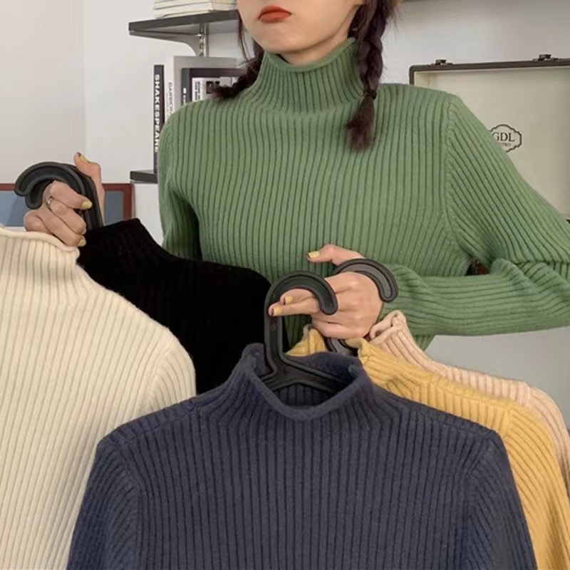 Áo sweater Dệt Kim Mỏng Cổ Cao Thời Trang Thu Đông Cho Nữ