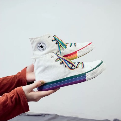 Giày ulzzang cao cổ đế cầu vồng | BigBuy360 - bigbuy360.vn