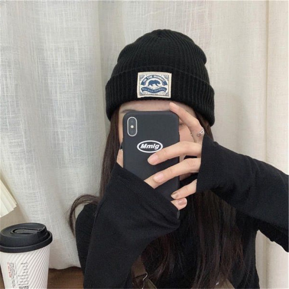 Nón len dệt kim giữ ấm phong cách Hàn Quốc thời trang thu đông