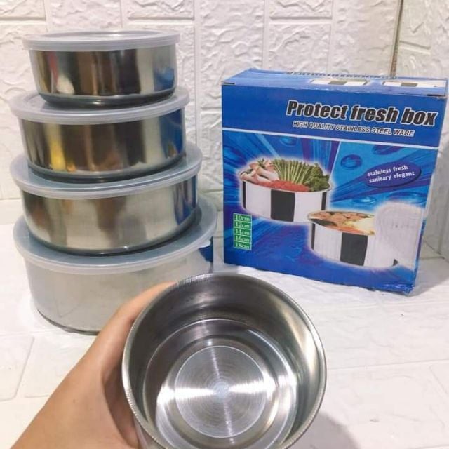 Bộ 5 Bát Inox Cao Cấp Nhiều Kích Thước, Có Nắp Đậy Thức Ăn Siêu Tiện Dụng, Bán Giá Sỉ.