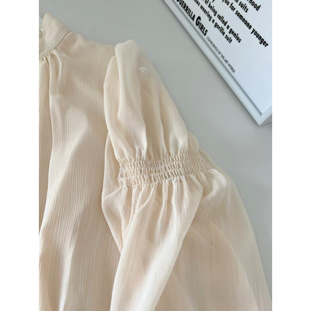 Bộ Áo Sơ Mi Dài Tay Màu Sắc Trơn Phối Chân Váy Chữ A Thời Trang Sành Điệu 624