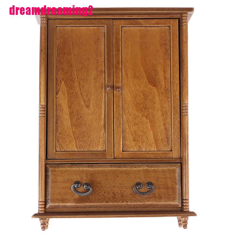 Tủ quần áo trang trí nhà búp bê xinh xắn tỉ lệ 1: 12