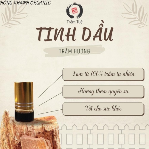 Tinh Dầu Trầm Hương TRẦM TUỆ - 01ml, 100% Tự Nhiên, Thay Nước Hoa, Mùi Mộc, Ngọt Dịu, Tinh Dầu Uống