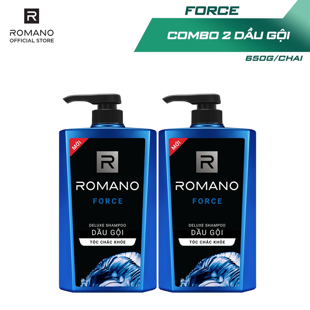 Combo 2 Dầu gội Romano hương nước hoa 650g/chai