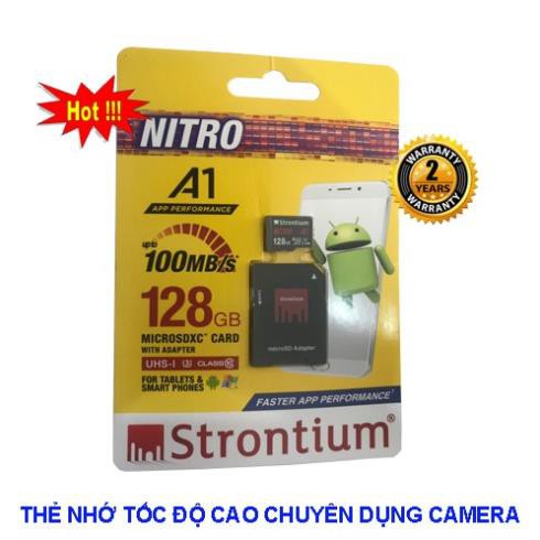 Thẻ nhớ Stronitium Nitro A1 128GB chuyên dụng cho camera giám sát Hàng chính hãng