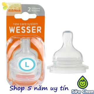 Núm vú silicon Wesser cổ hẹp/ cổ rộng