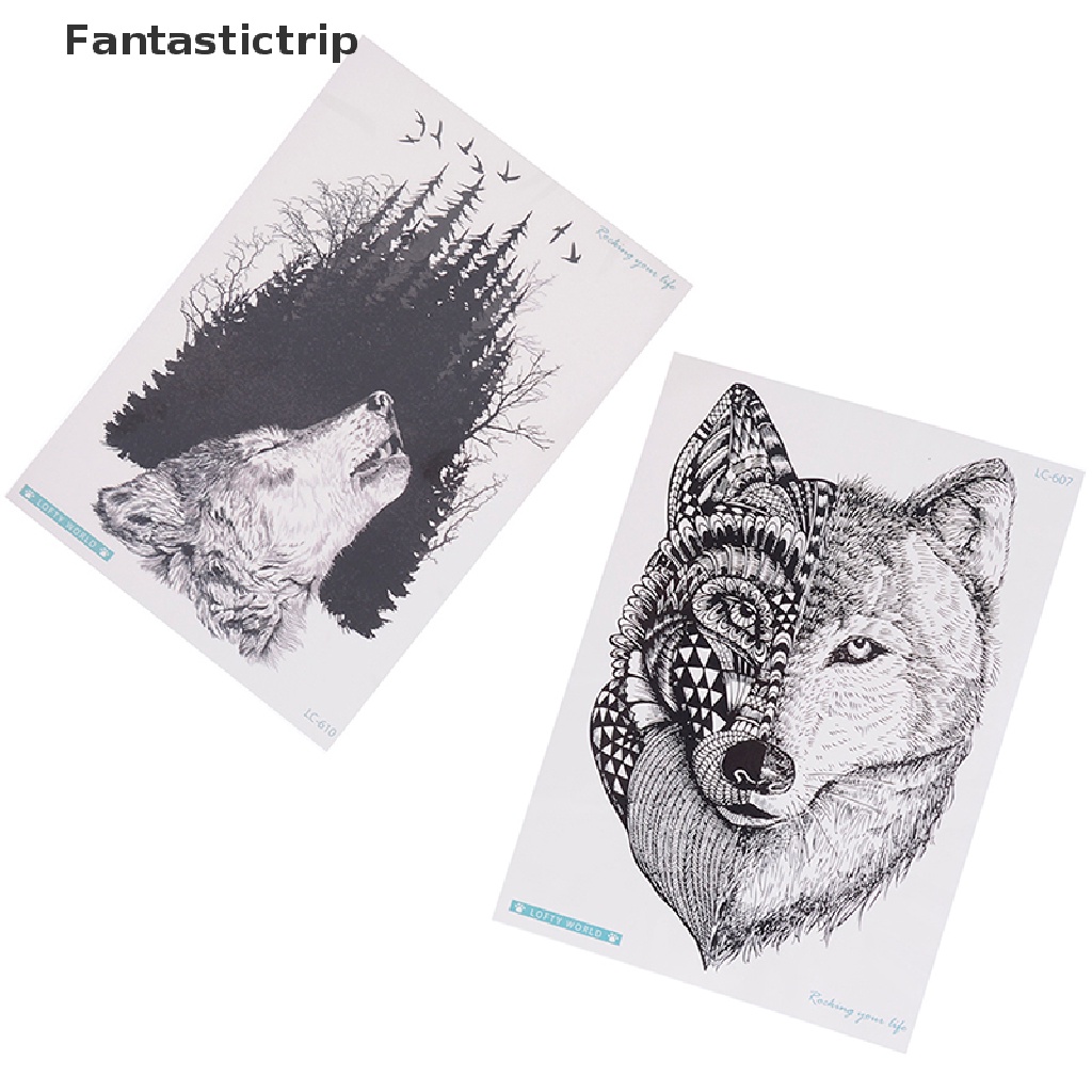 Hình Xăm Dán Trang Trí Cơ Thể Chống Thấm Nước Hình Sói Cá Tính
